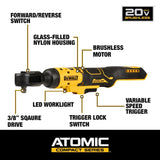 ATOMIC 20V MAX Ratchet (Bare Tool) Brushless 3/8in DCF513B