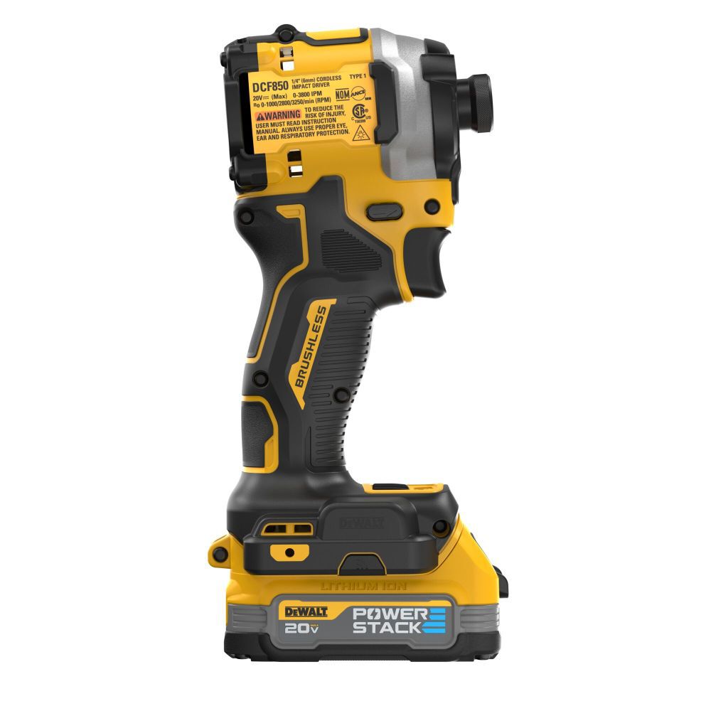 ATOMIC Brushless Cordless 1/4in 3 Speed Impact Driver with POWERSTACK Compact Battery DCF850E1