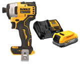 Atomic Compact 1/4in Impact Driver with POWERSTACK 20V MAX Battery & Charger Kit Bundle DCBP034C-DCF809B