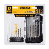 BLACK & GOLD IMPACT READY Metal Drill Bit 12pc Set DWAH1182