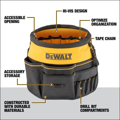 Black- Yellow Ballistic Nylon 2-in 5-Gallon Bucket Organizer DWST560109