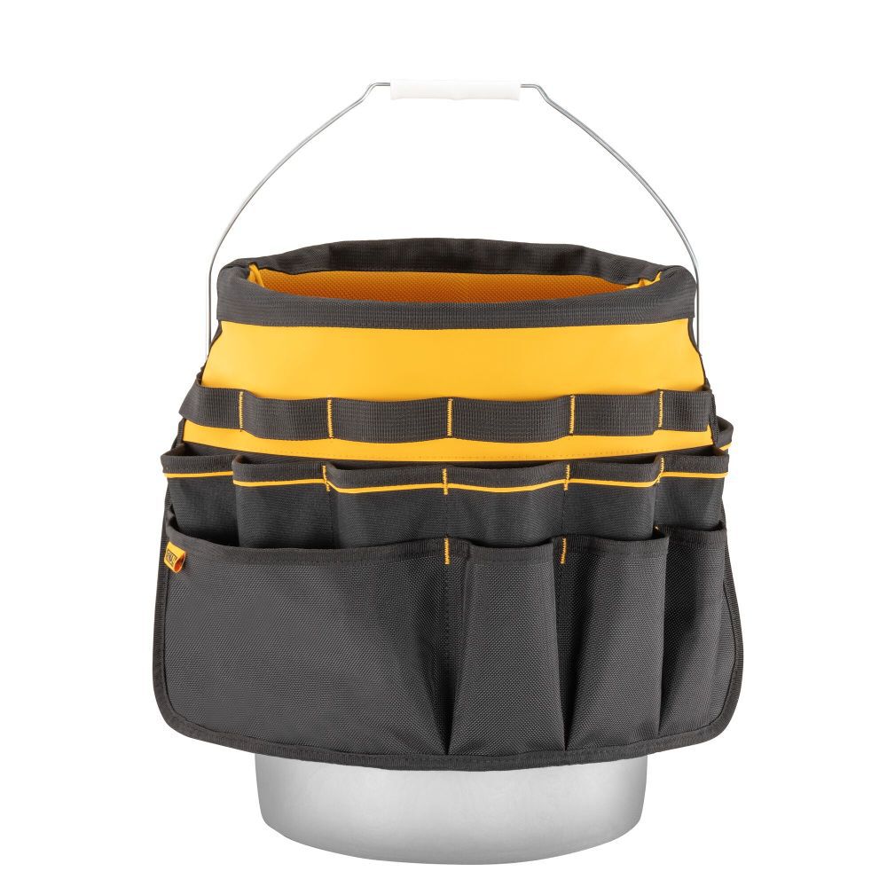 Black- Yellow Ballistic Nylon 2-in 5-Gallon Bucket Organizer DWST560109