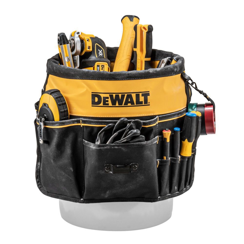 Black- Yellow Ballistic Nylon 2-in 5-Gallon Bucket Organizer DWST560109