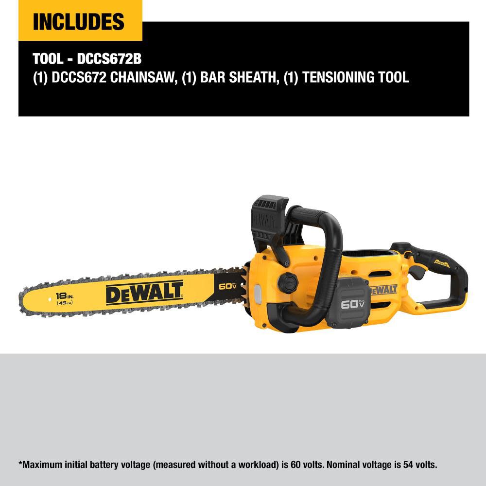 Chainsaw 60V MAX 18inch Brushless Cordless (Bare Tool) DCCS672B