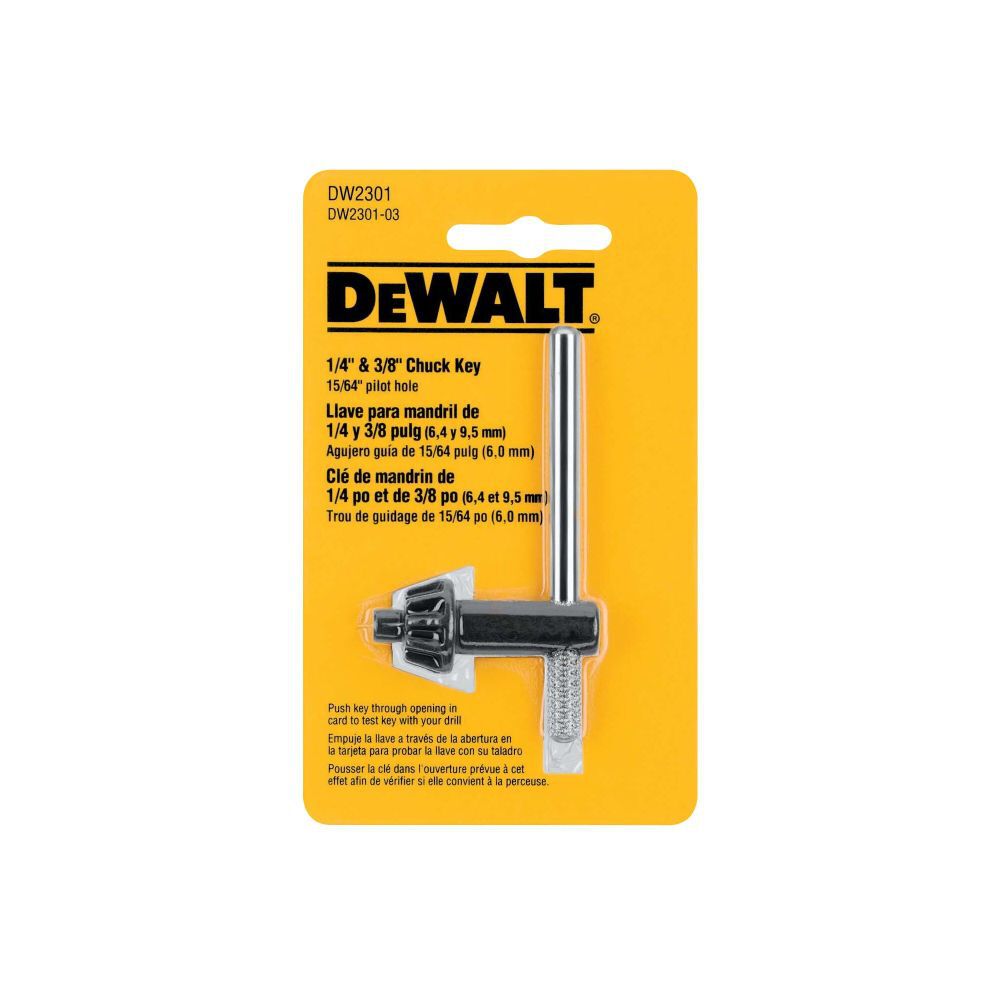 Chuck Key Diameter 1/4 In. & 3/8 In. DW2301