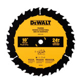 Large Diameter Saw Blades 10-in 24-Tooth Rough Finish Tungsten Carbide-tipped Steel Table Saw Blade DWA11024