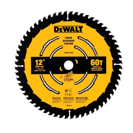 Large Diameter Saw Blades 12-in 60-Tooth Fine Finish Tungsten Carbide-tipped Steel Miter Saw Blade DWA11260