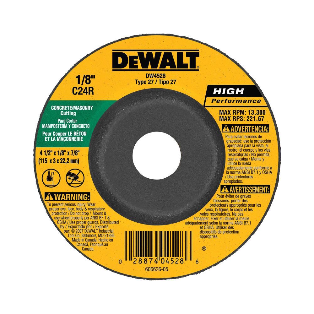 Concrete/Masonry Cutting Wheel DW4528