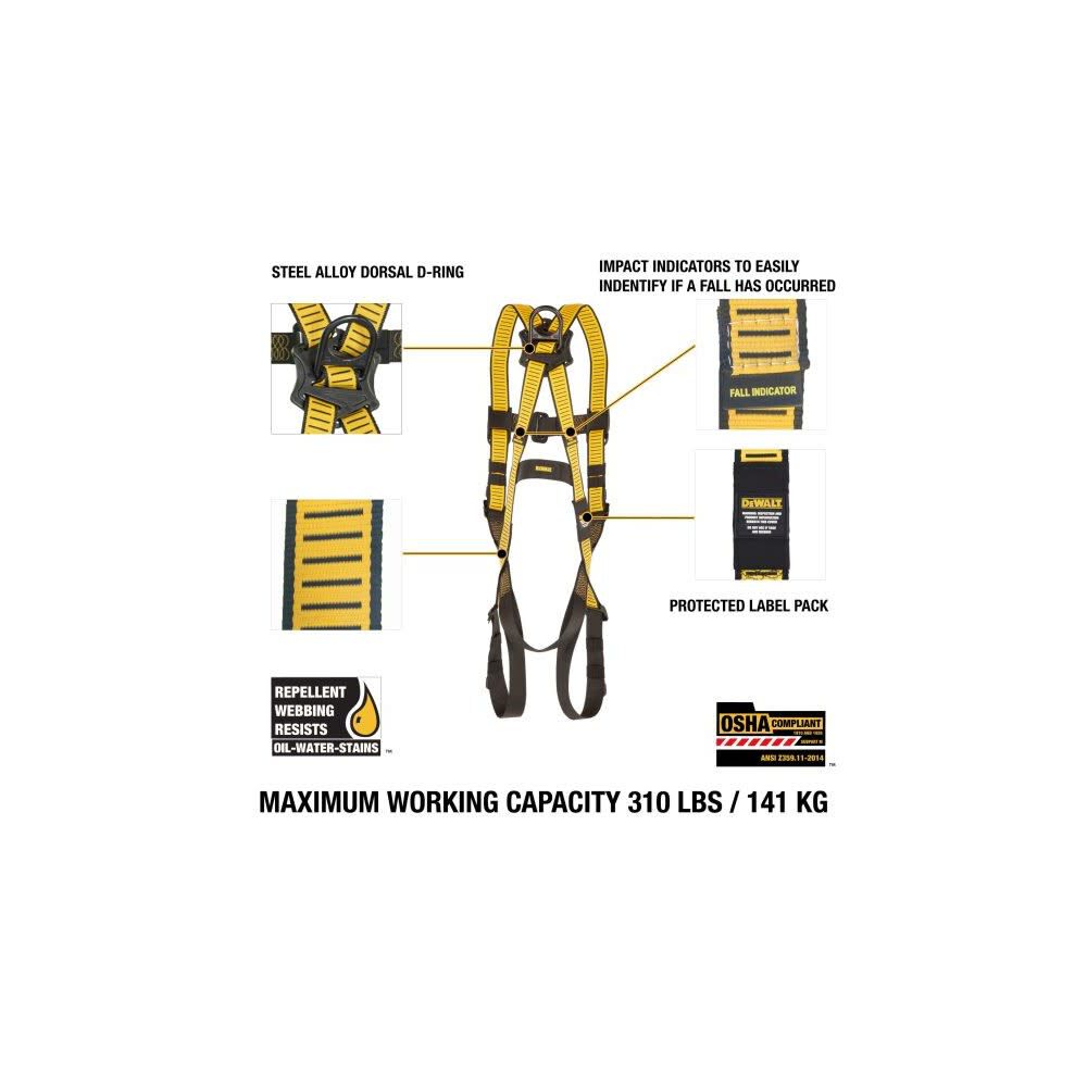 D1000 Series L-XL Pass-Thru Leg & Chest Vest Style Harness DXFP512001(L-XL)