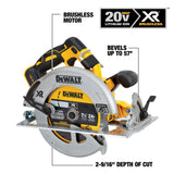 XR 20-volt Max 7-1/4-in Brushless Cordless Circular Saw (Bare Tool) DCS570B