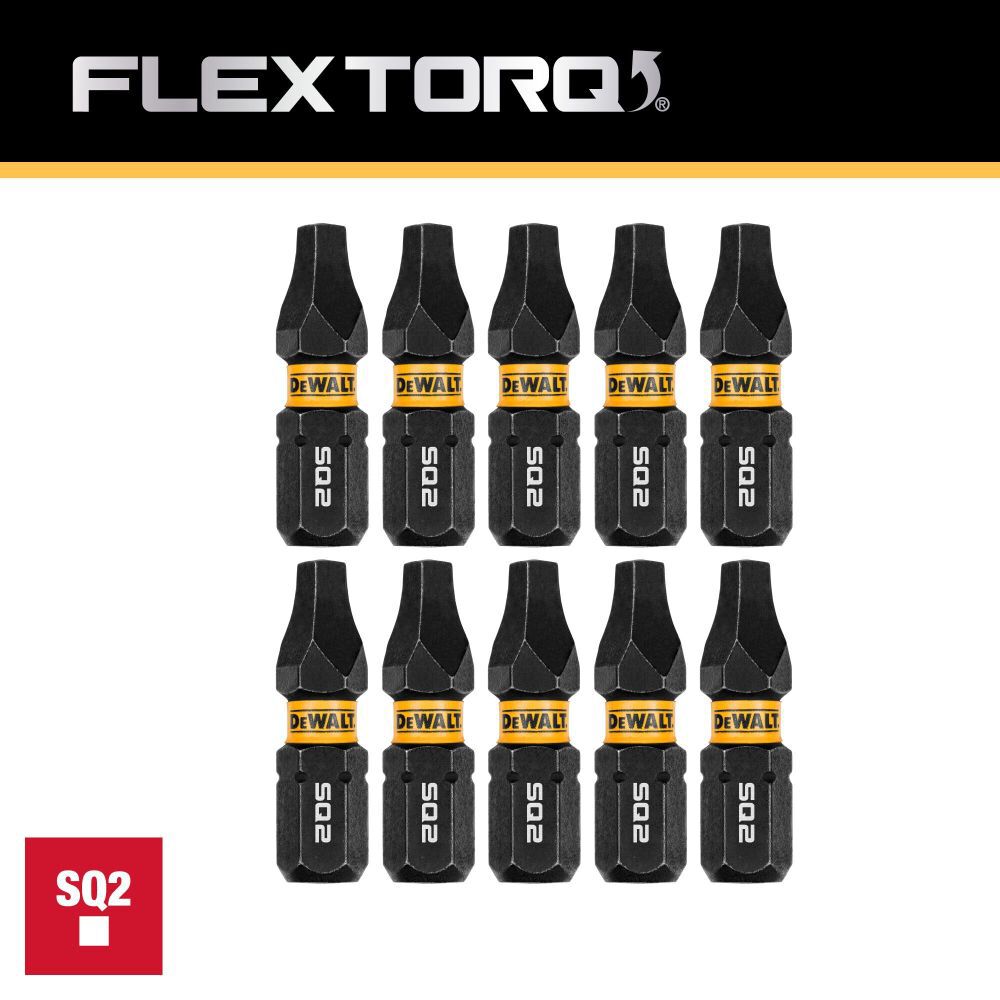 DEWALT 1In Square #2 Flextorq 10Pk DWA1SQ2IR10