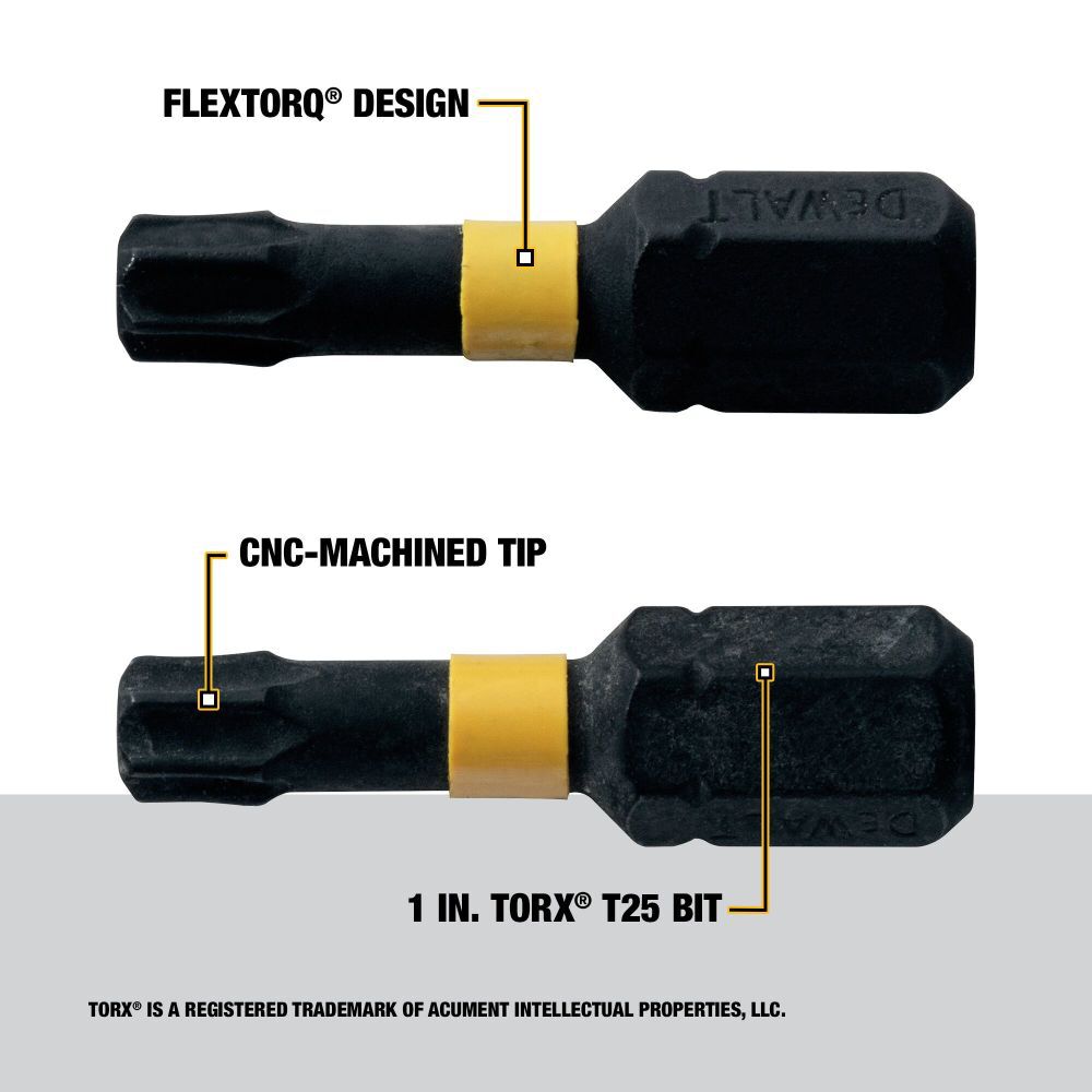 DEWALT 1In Torx T25 Impact Ready 2Pk DWA1TX25IR2