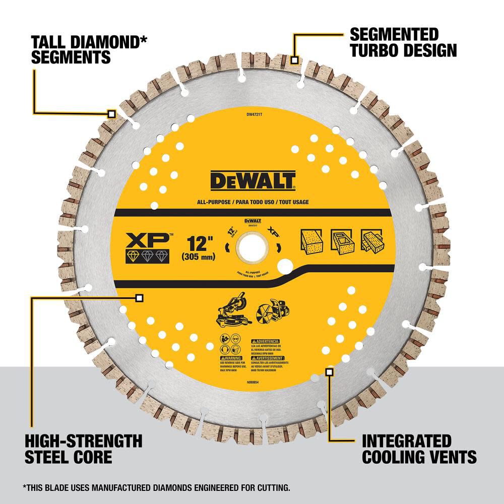 Diamond Blade 12in SEGMENTED XP ALL PURPOSE DW4721T