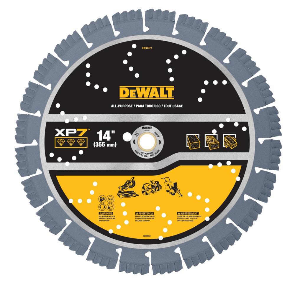 Diamond Blade 14in SEGMENTED XP7 ALL PURPOSE DW47427