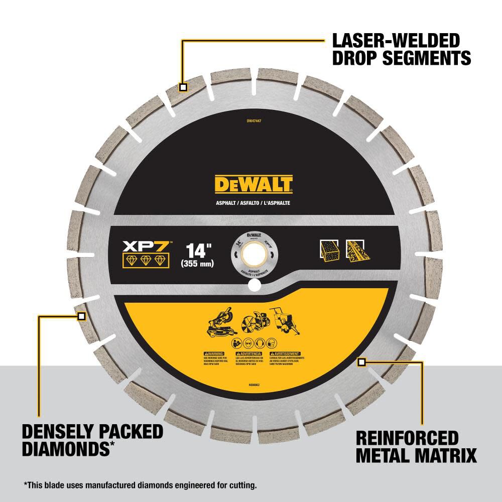 Diamond Blade 14in SEGMENTED XP7 ASPHALT DW47447