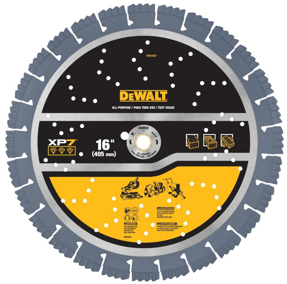 Diamond Blade 16in SEGMENTED XP7 ALL PURPOSE DW47627