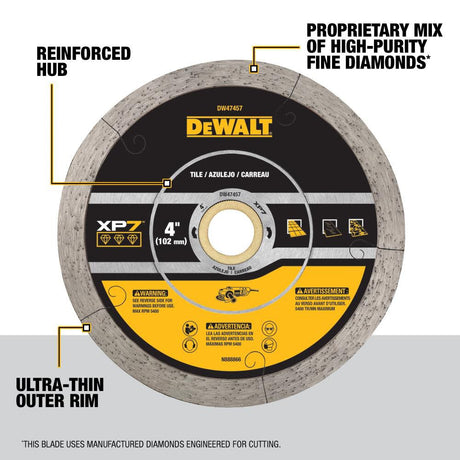 Diamond Blade 4in CONTINUOUS XP7 TILE DW47457