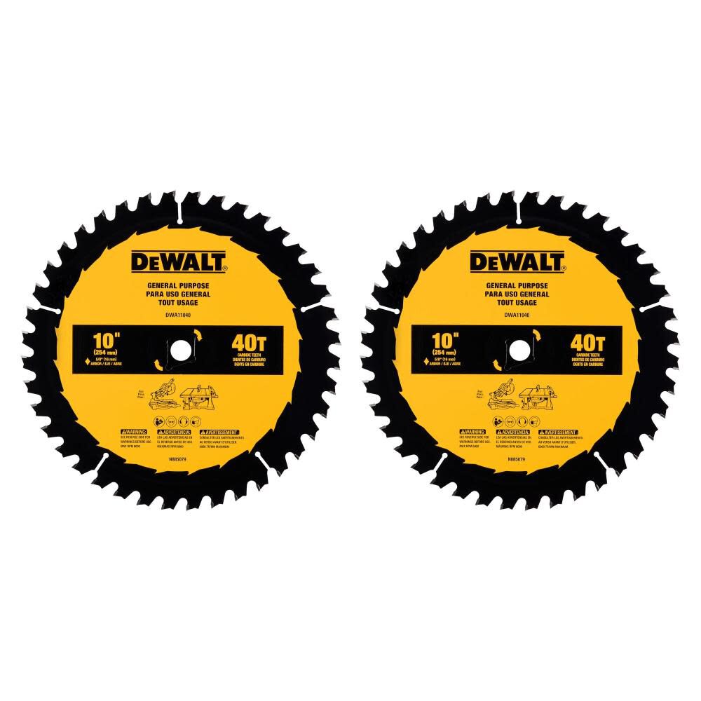 DW 10in 40 / 40T General Purpose Combo Pack DWA1240CMB