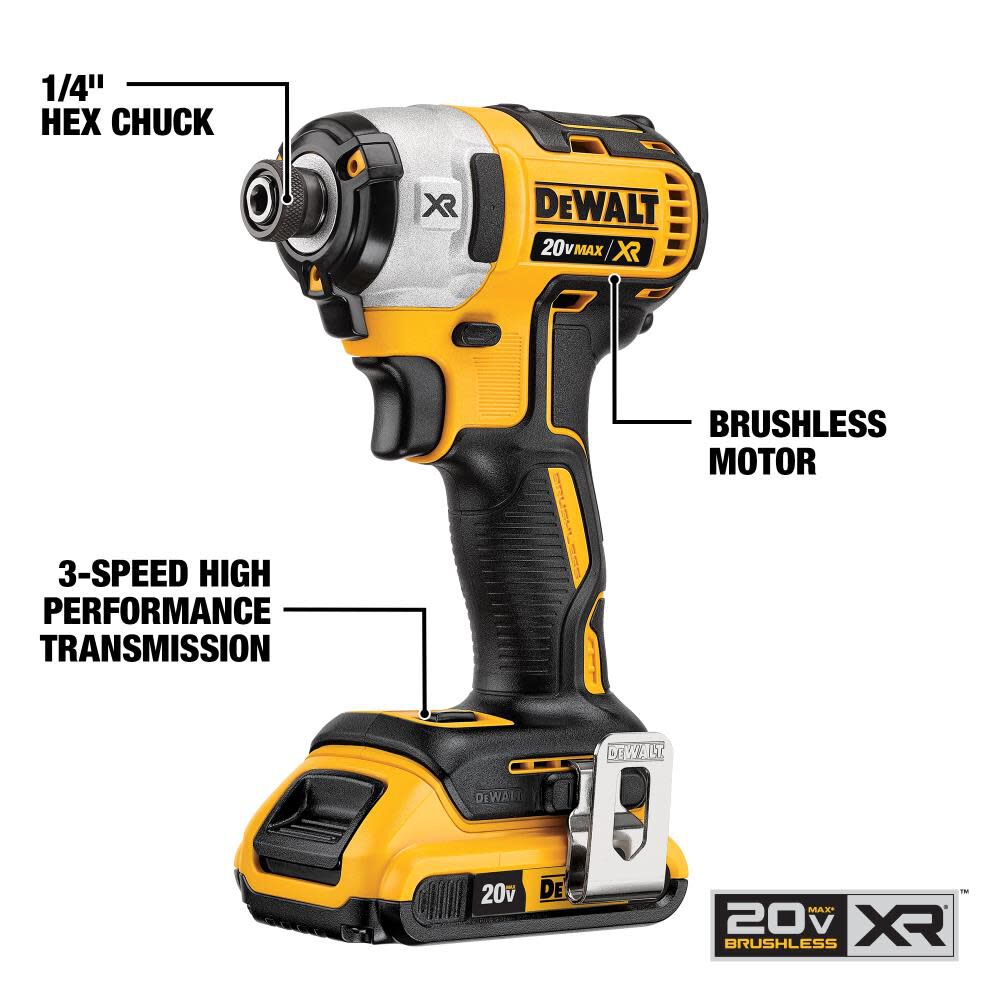 XR 2-Tool 20-Volt Brushless Power Tool Combo Kit with Hard Case (2-Batteries and charger Included) DCK299P2