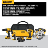 4-Tool 20-Volt Max Power Tool Combo Kit with Soft Case (2-Batteries and charger Included) DCK421D2