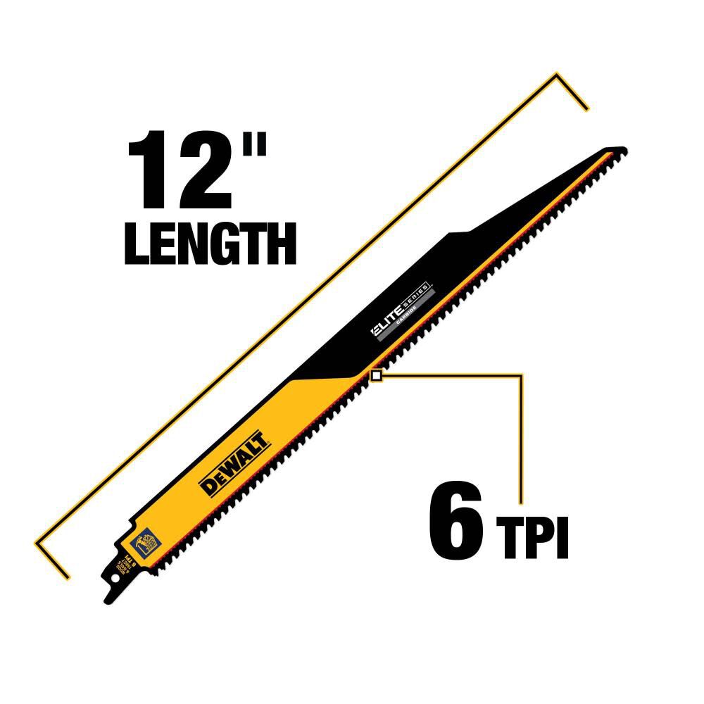 Elite 12-in 6 Tpi Demolition Reciprocating Saw Blade DWAR156CT-1