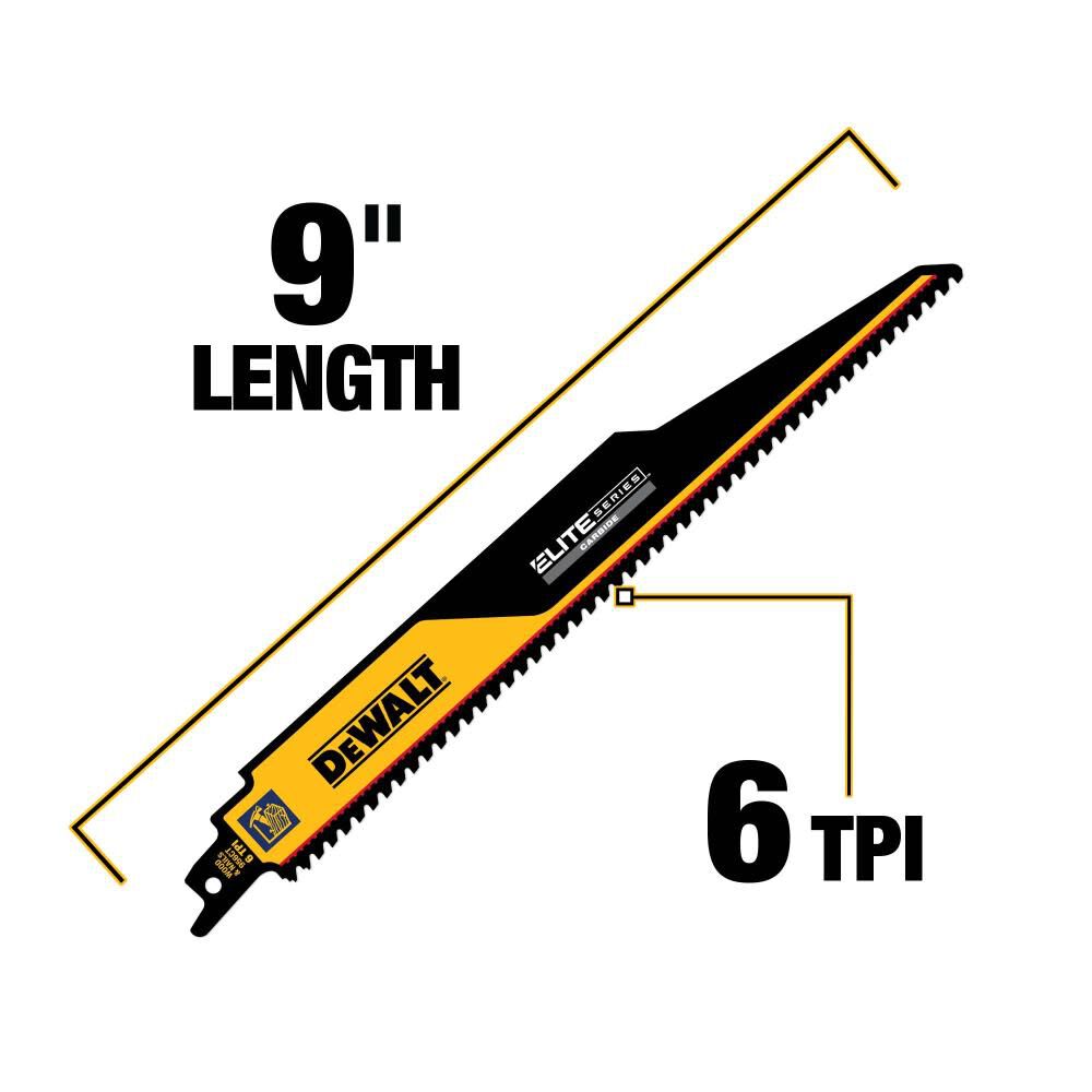 Elite 9-in 6 Tpi Demolition Reciprocating Saw Blade DWAR956CT-1