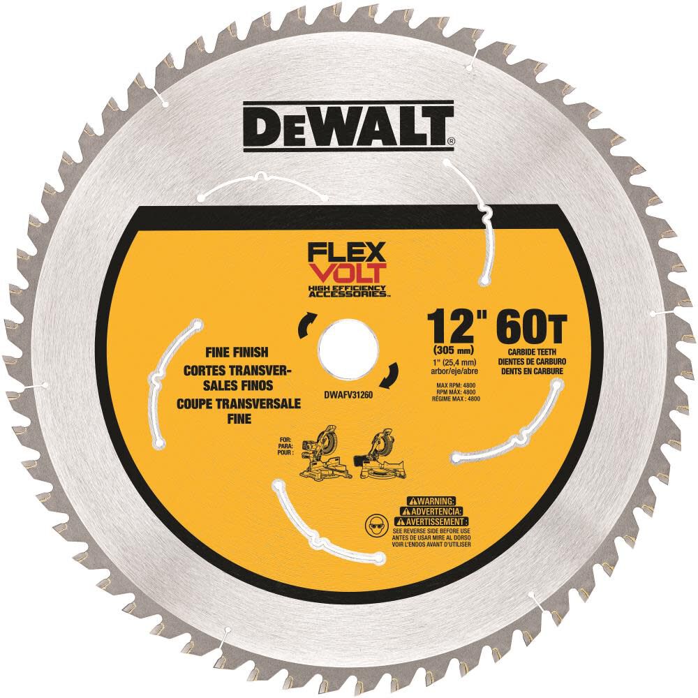 FLEXVOLT 12 In. 60T Miter Saw Blade DWAFV31260