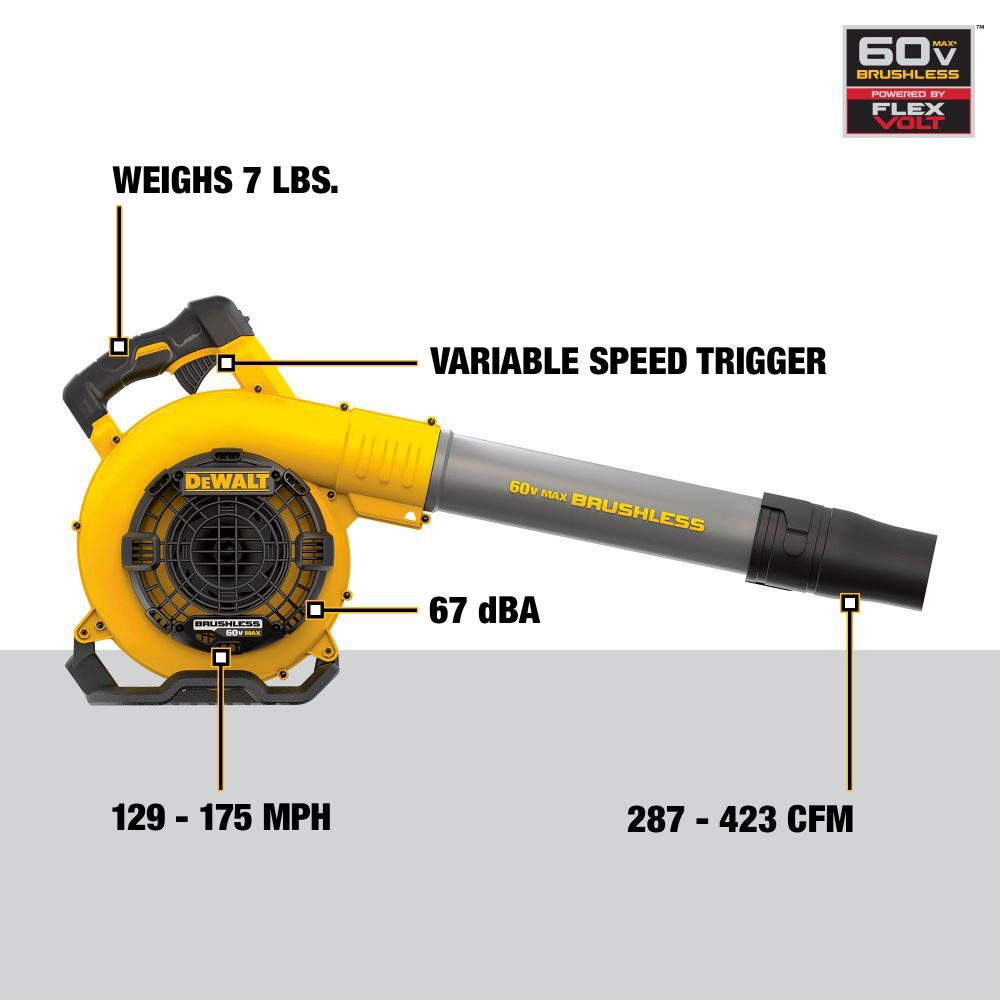 FLEXVOLT 60 V MAX Brushless Handheld Blower (Bare Tool) DCBL770B