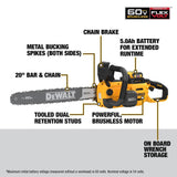 FLEXVOLT 60V MAX Chainsaw Brushless Cordless 20inch 5Ah Kit DCCS677Z1