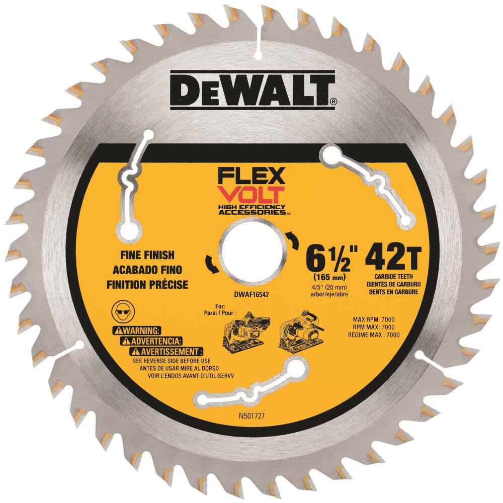 FLEXVOLT Track Saw Blade 6 1/2in 42T DWAF16542