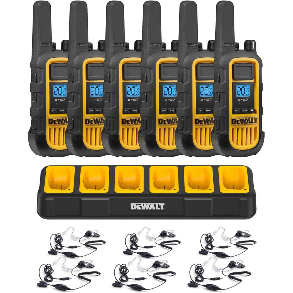 Heavy-Duty 1W Walkie Talkie and Headset Bundle 6pk 3DXFRS300-SV1