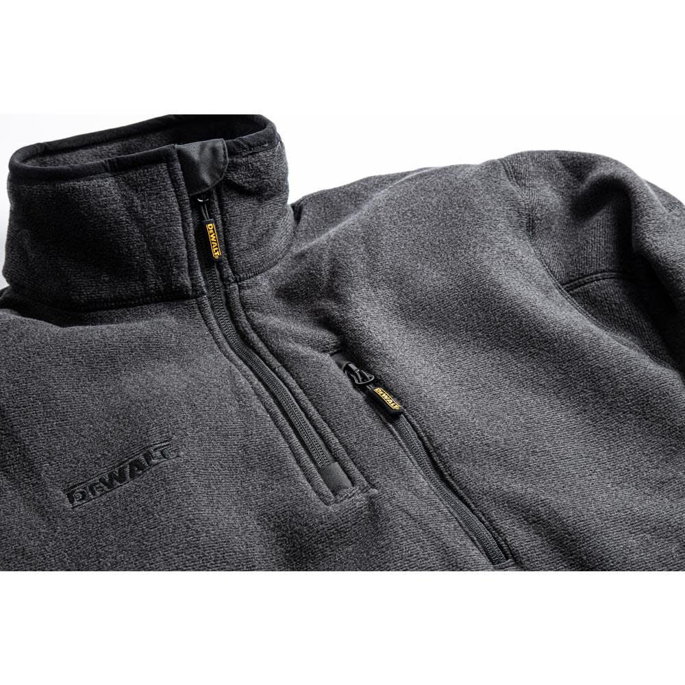 Polyester 1/4 Zip Fleece Pullover Black Medium DXWW50010-BLK-MED