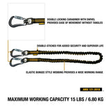 Power Tool Lanyard Dual Carabiner 75in 15 lb Capacity DXDP721510