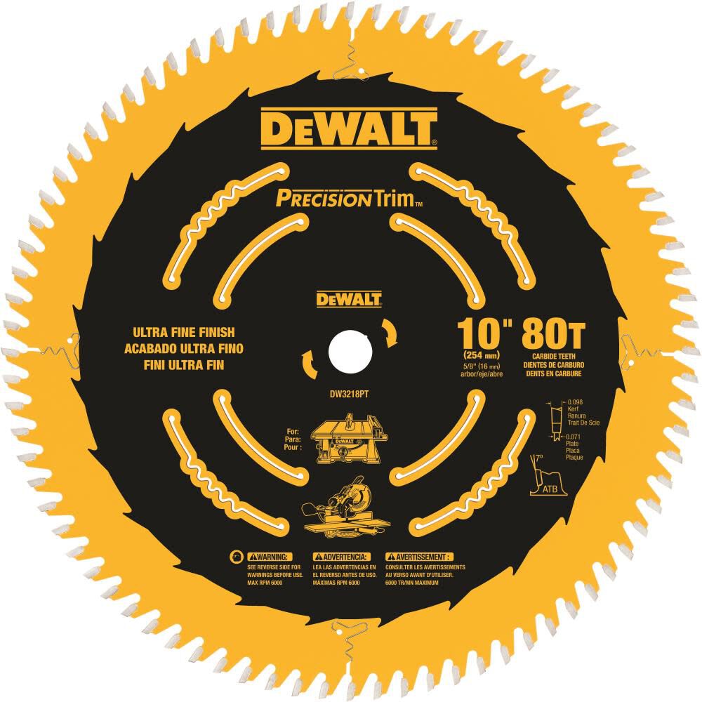 Precision Trim Saw Blades DW3218PT