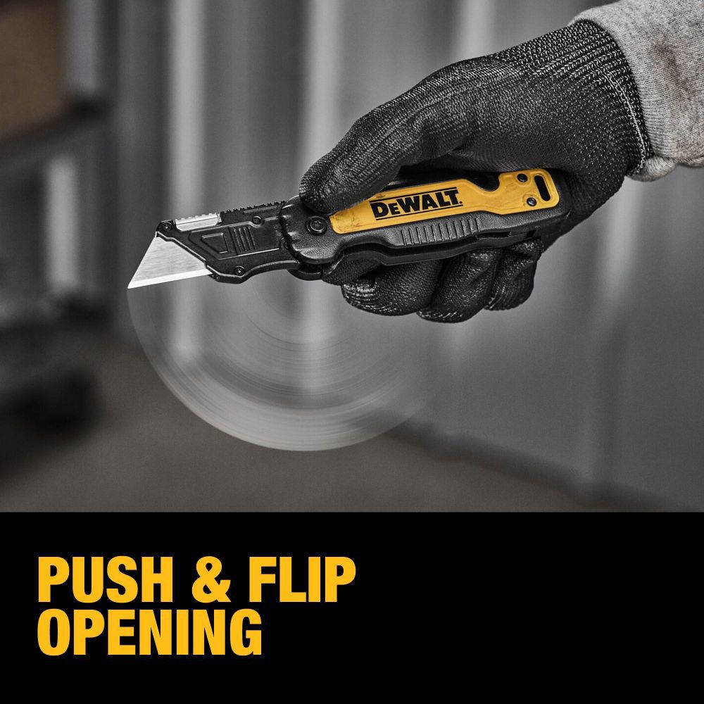 Push & Flip Folding Utility Knife with Storage DWHT10992