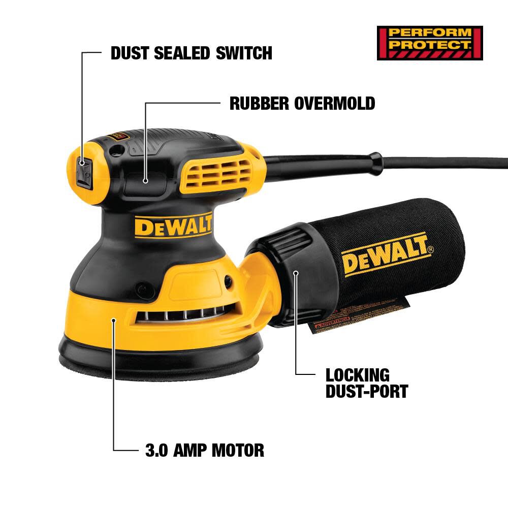 Random Orbit Sander 5in Hook and Loop DWE6421K