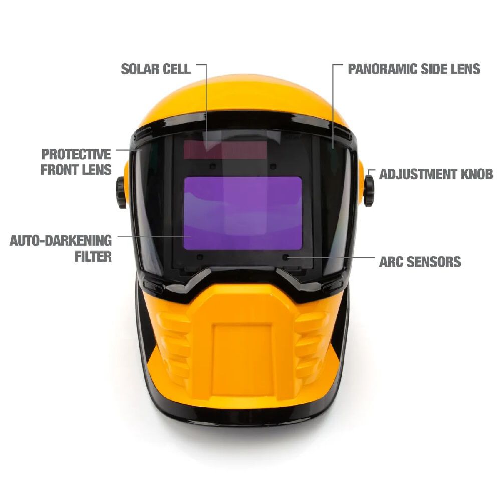 Auto Darkening Variable Shade Yellow Welding Helmet 41603