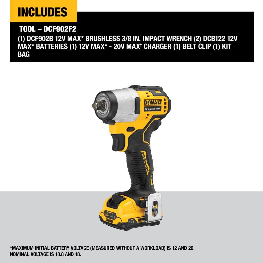 XTREME 12V MAX Impact Wrench 3/8in Kit DCF902F2