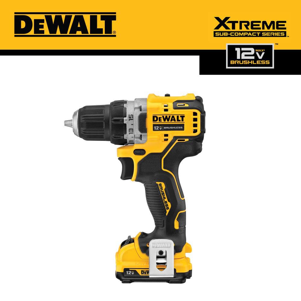 XTREME 12-volt Max 3/8-in Keyless Brushless Cordless Drill (2-Batteries Included, Charger Included and Soft Bag included) DCD701F2