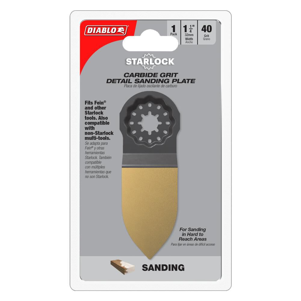 1-1/4in 40-Grit Starlock Carbide Grit Oscillating Detail Sanding Plate DOS40CGSF