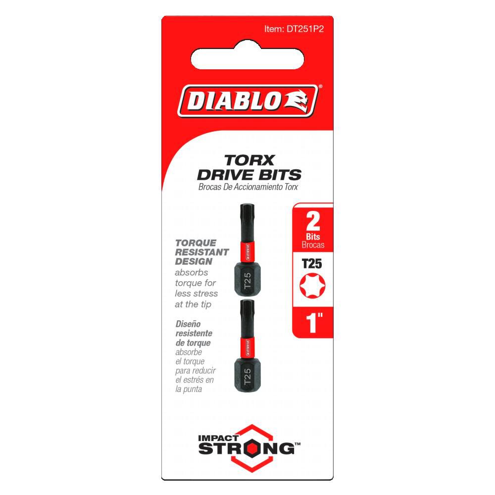 1 Inch #25 Torx Drive Bits 2 Pack DT251P2