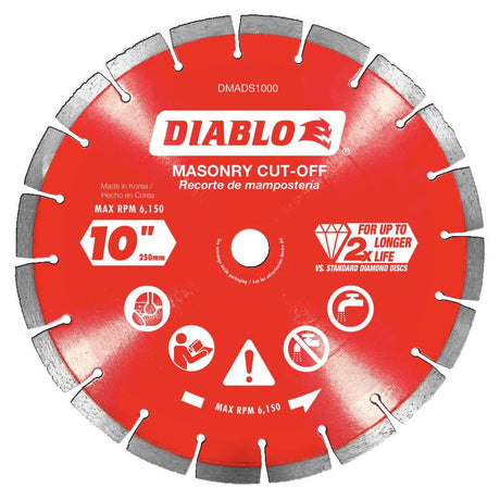 10in Diamond Segmented Cut-Off Discs for Masonry DMADS1000