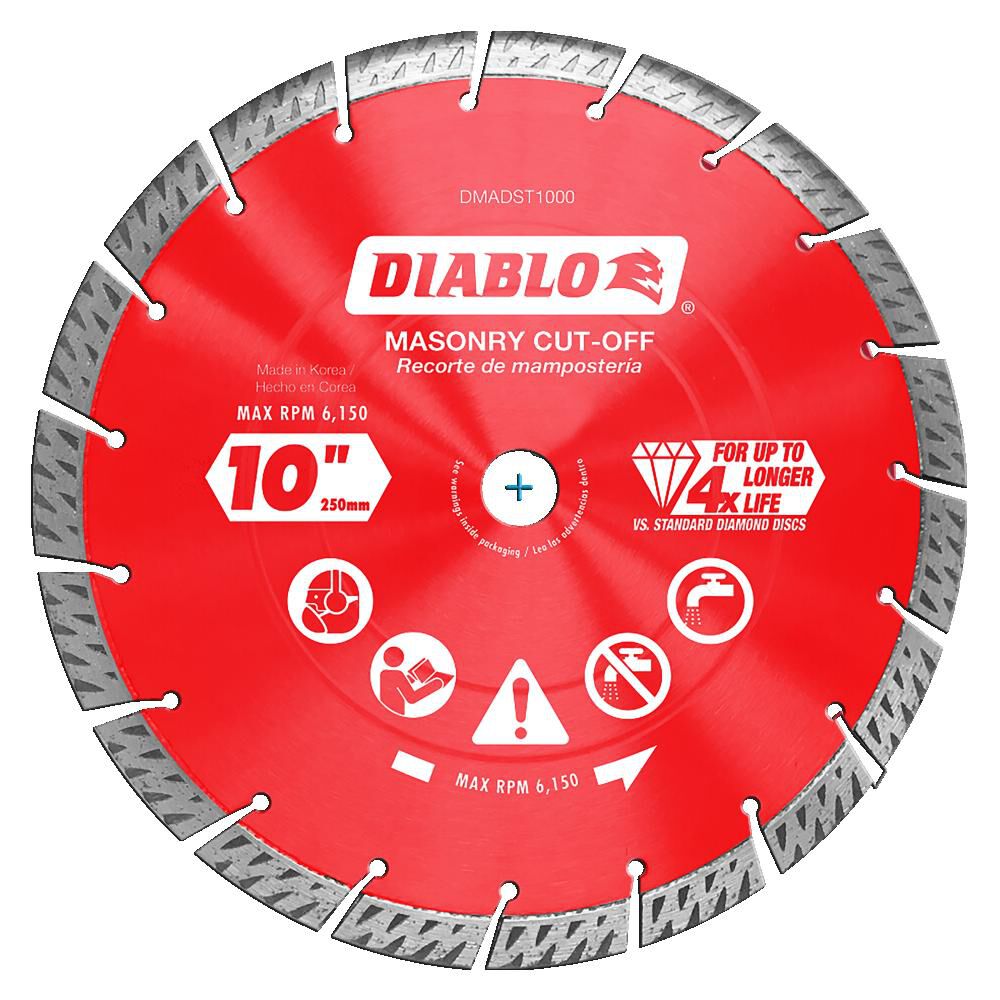 10in Diamond Segmented Turbo Cut-Off Discs for Masonry DMADST1000