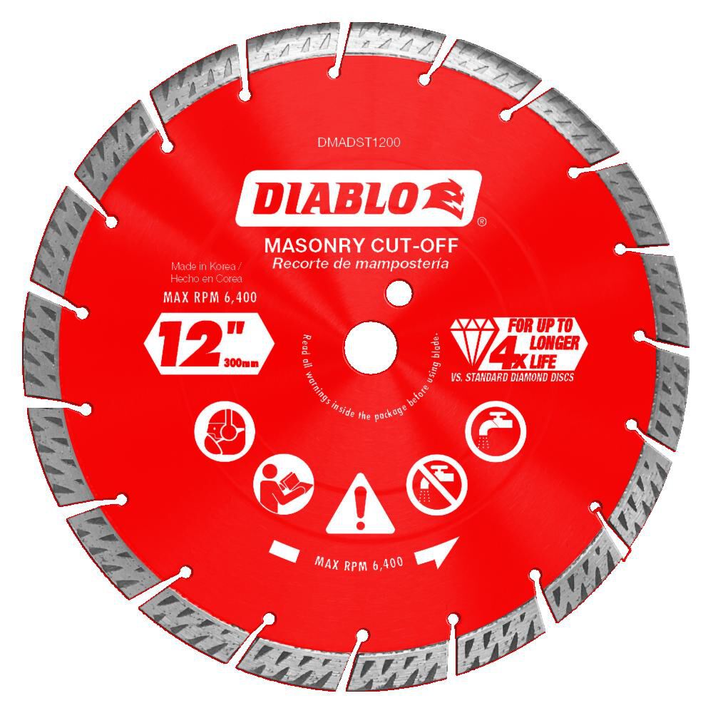 12 Inch Diamond Segmented Turbo Cut Off Discs for Masonry DMADST1200