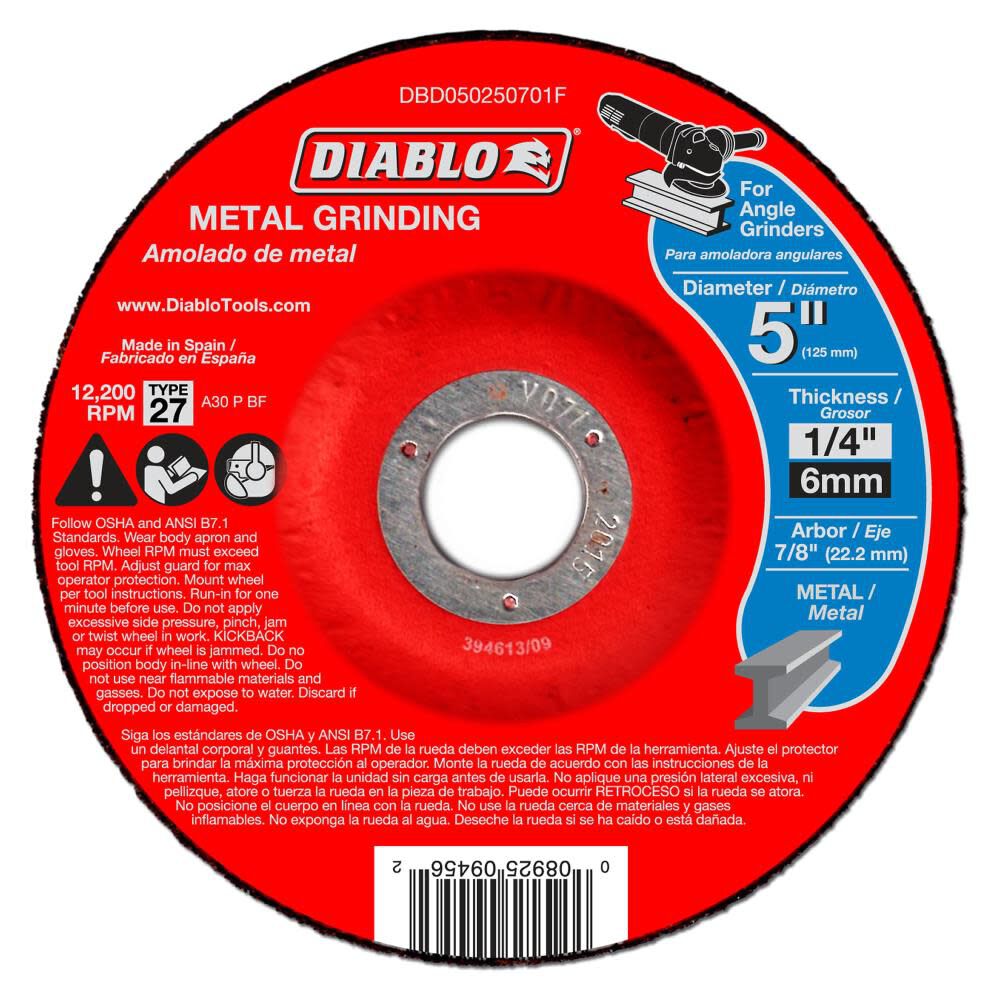 14 in. Metal High Speed Cut Off Disc 1 in. DBD140125A01F
