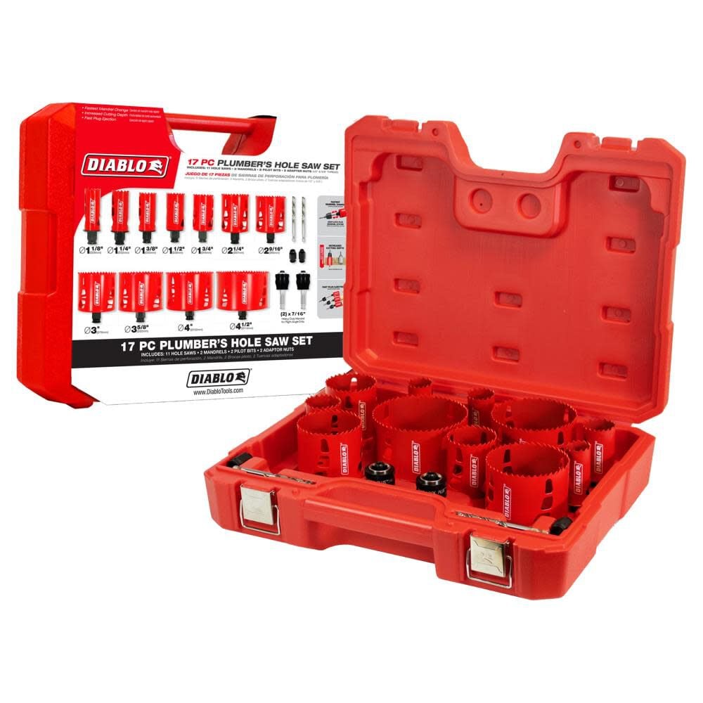 17 pc Plumber's Bi-Metal Hole Saw Set DHS17SPL