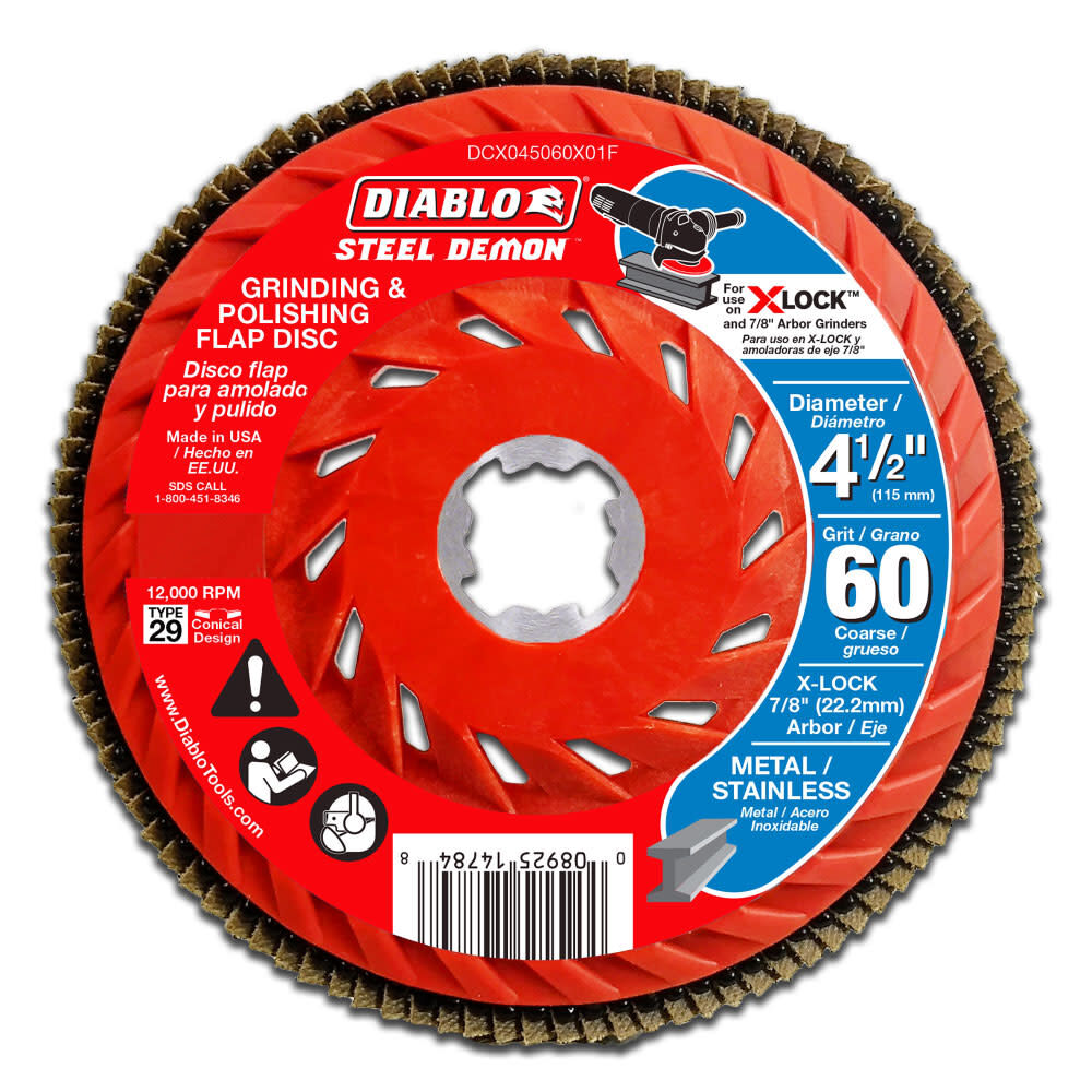 4-1/2 in. 60-Grit Flap Disc for X-Lock and All Grinders DCX045060X01F