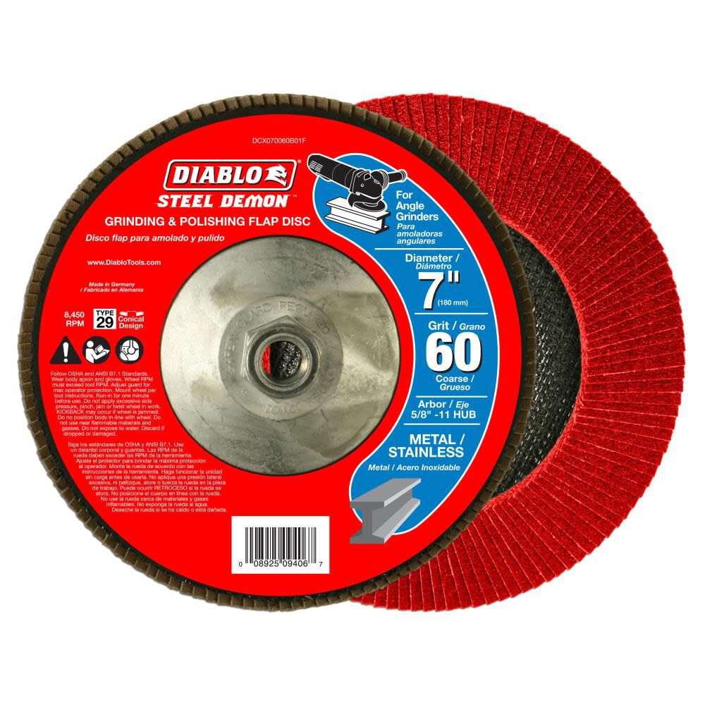 4-1/2 In. Steel Demon Flap Disc 60 Grit - No Hub DCX045060N01F