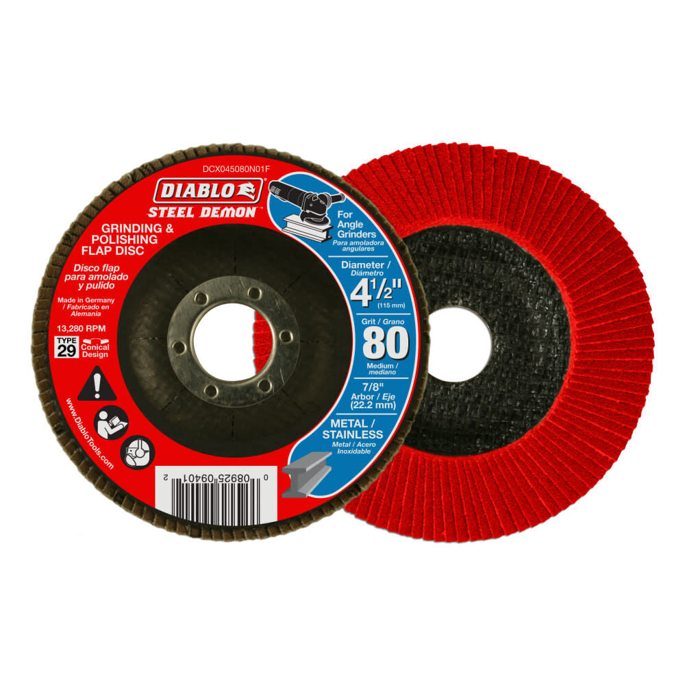 4-1/2 In. Steel Demon Flap Disc 80 Grit - No Hub DCX045080N01F