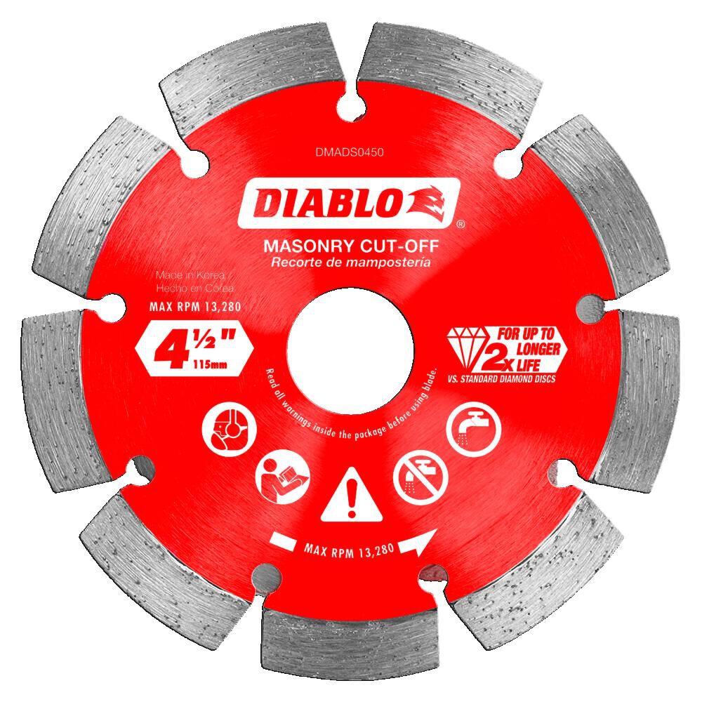 4-1/2in Diamond Segmented Cut-Off Discs for Masonry DMADS0450